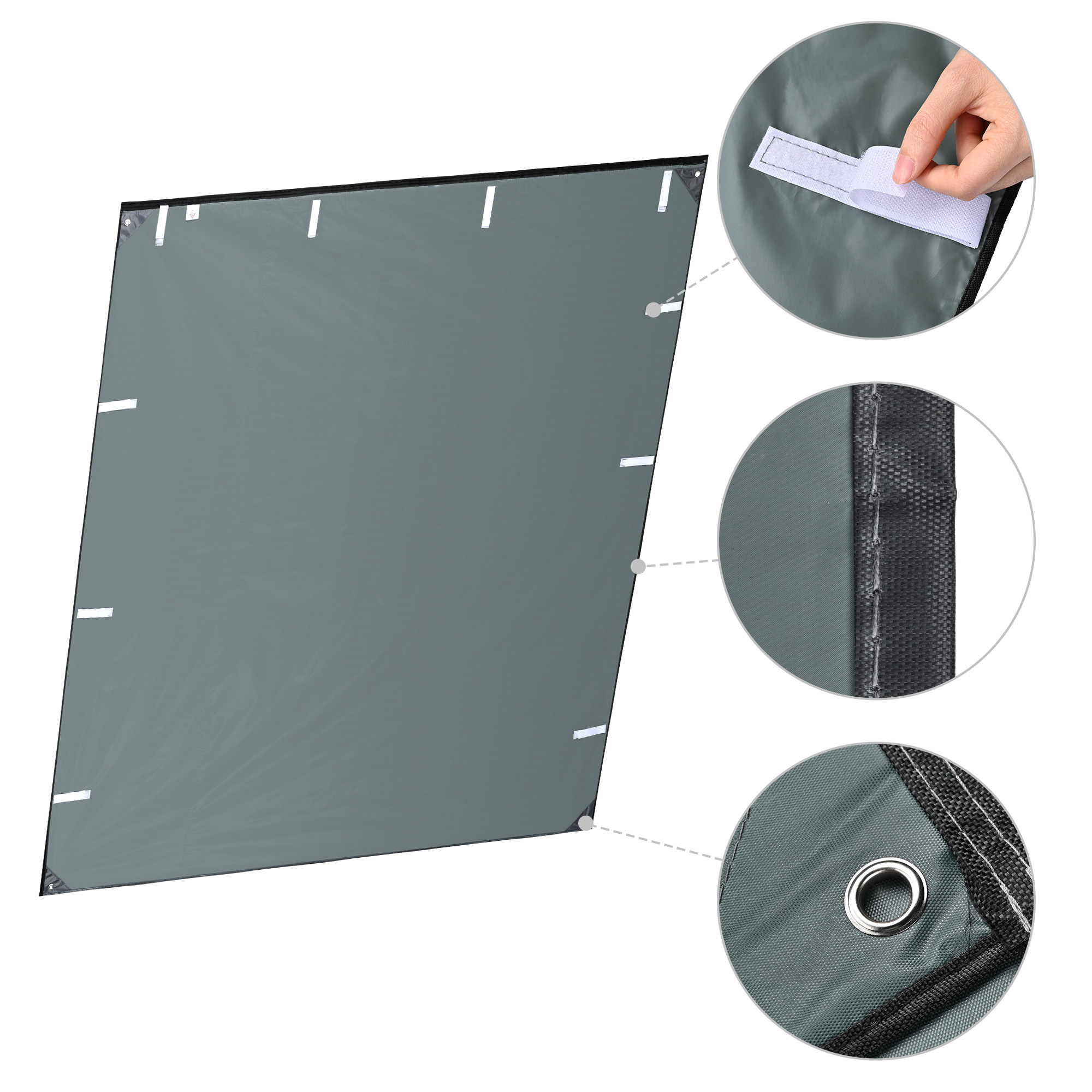 Yescom 6.4x6.7 Ft Car Awning Side Wall Screen for Roof Rack Truck Vehicle SUV - Picture 9 of 10