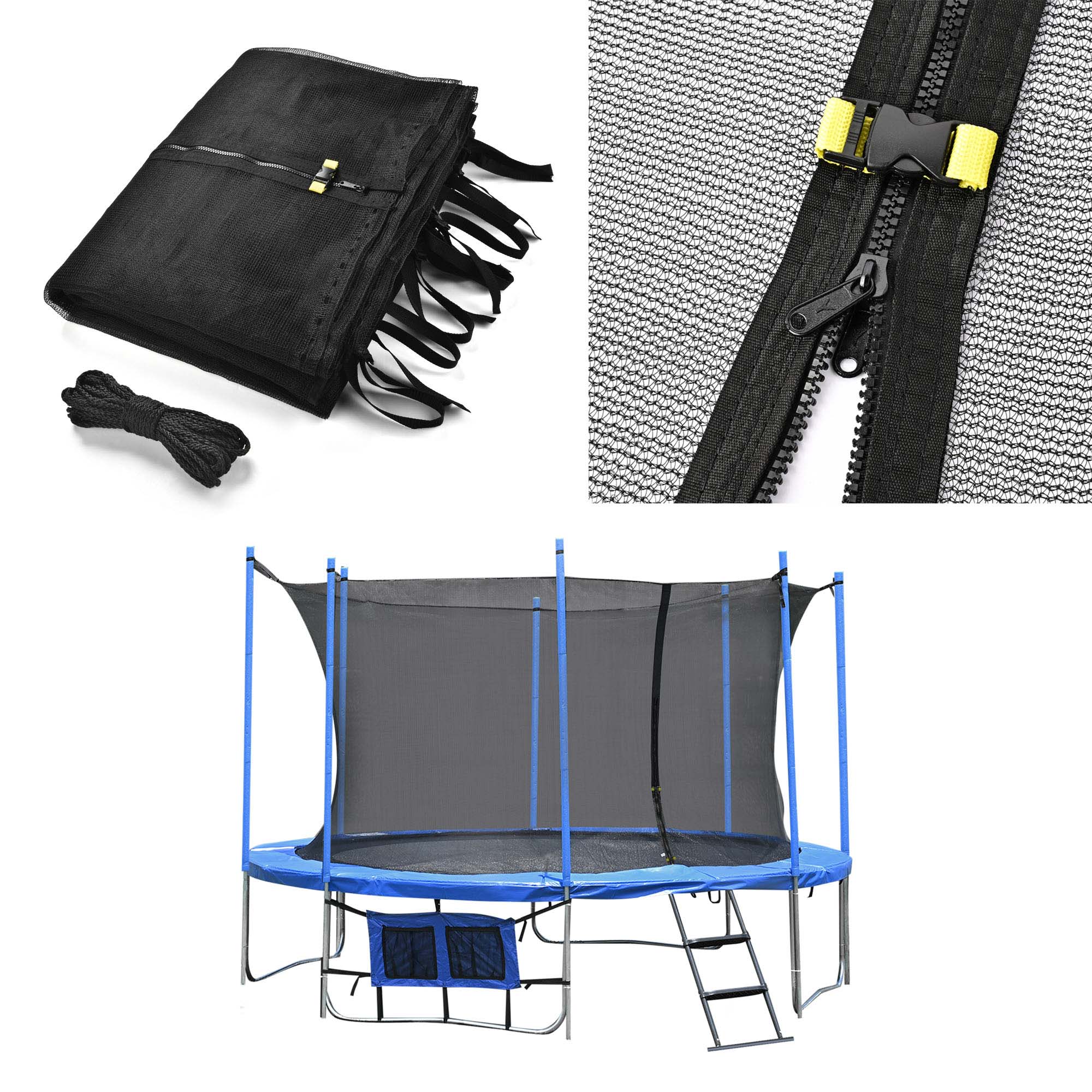 12/13/14/15ft Trampoline Enclosure Net Replacement Safety Netting For 6/8 Pole - Picture 6 of 20
