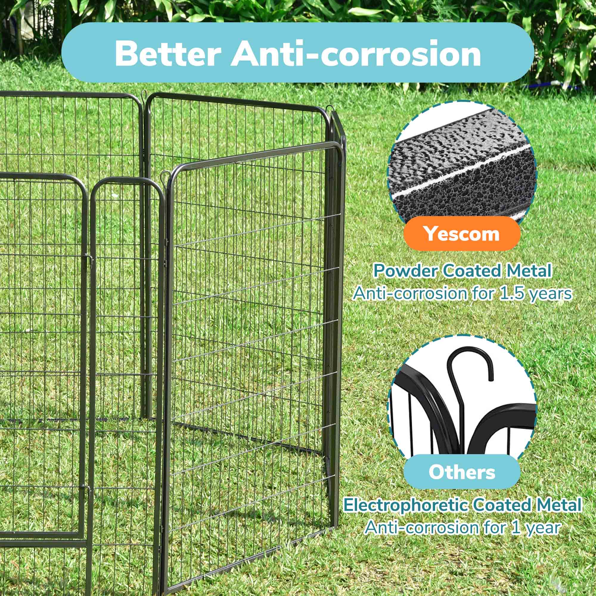 Pet Playpen Dog Exercise Barrier Fence Garden Crate Metal Cage 32 x47 