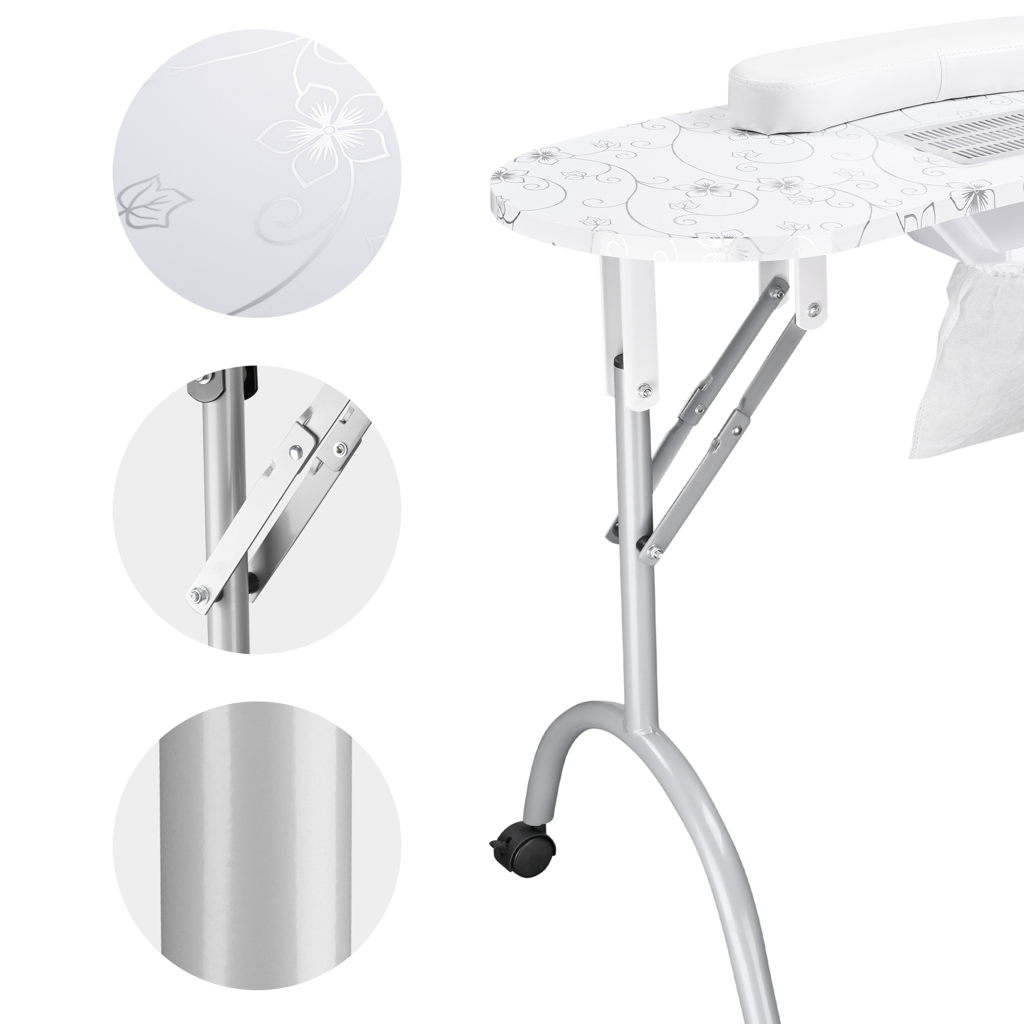 Byootique Mesa de Manicura Escritorio para Uñas y Maquillaje Rodante Tren Estuche Kit - Imagen 40 de 40