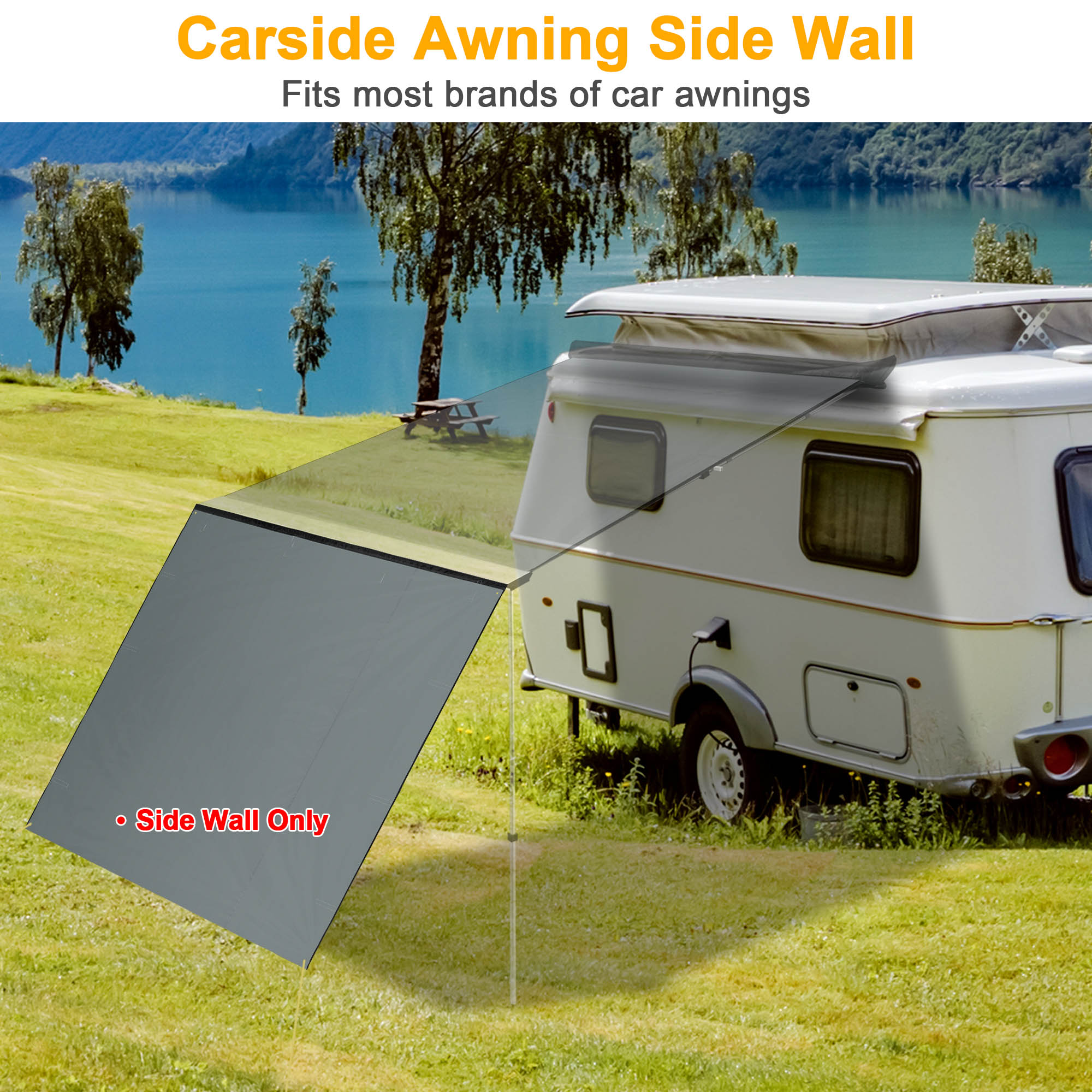 Apluschoice RV Awning Side Wall for Car Side Awning Rooftop Tent UV50+ SUV Truck - Picture 8 of 10