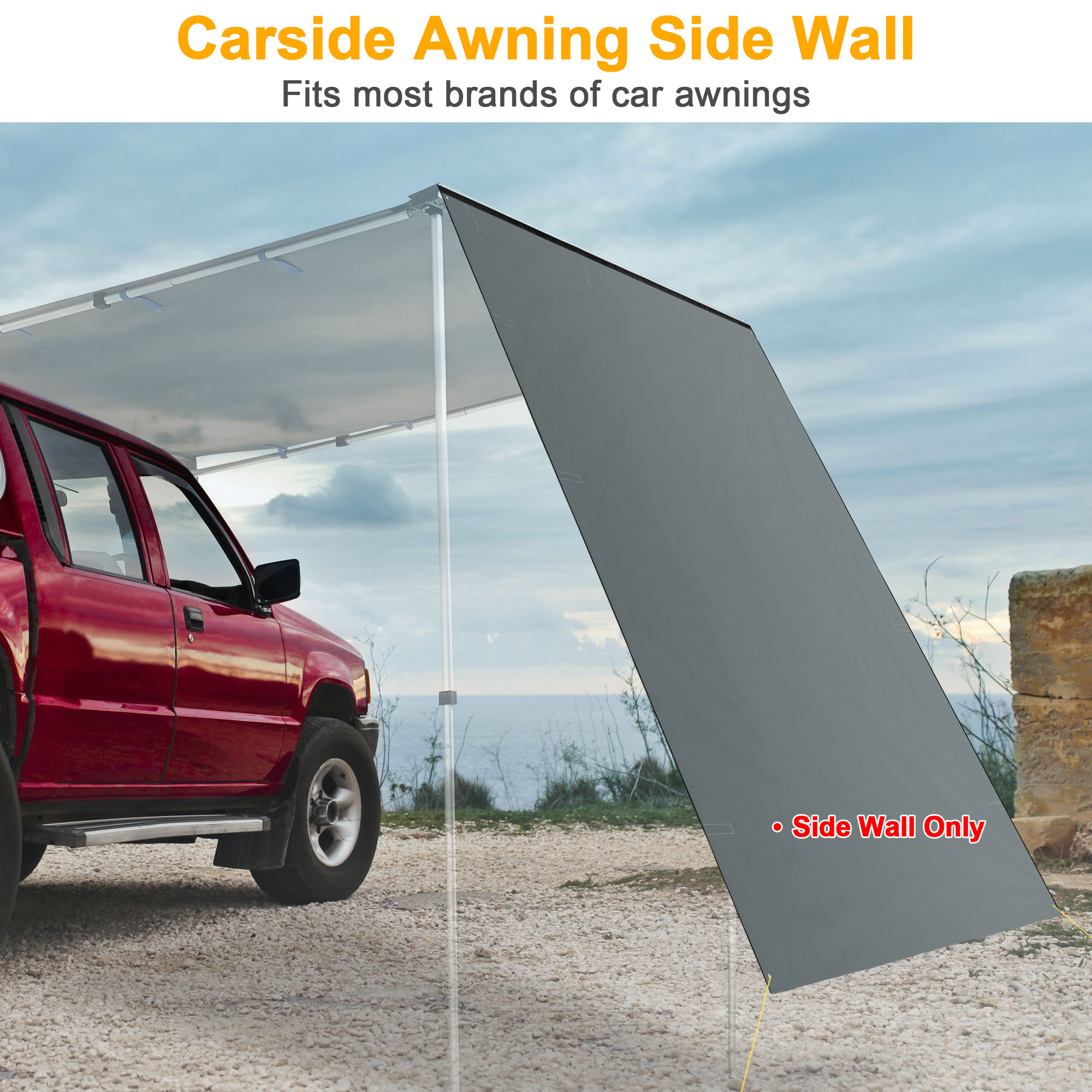 Apluschoice RV Awning Side Wall for Car Side Awning Rooftop Tent UV50+ SUV Truck - Picture 3 of 10