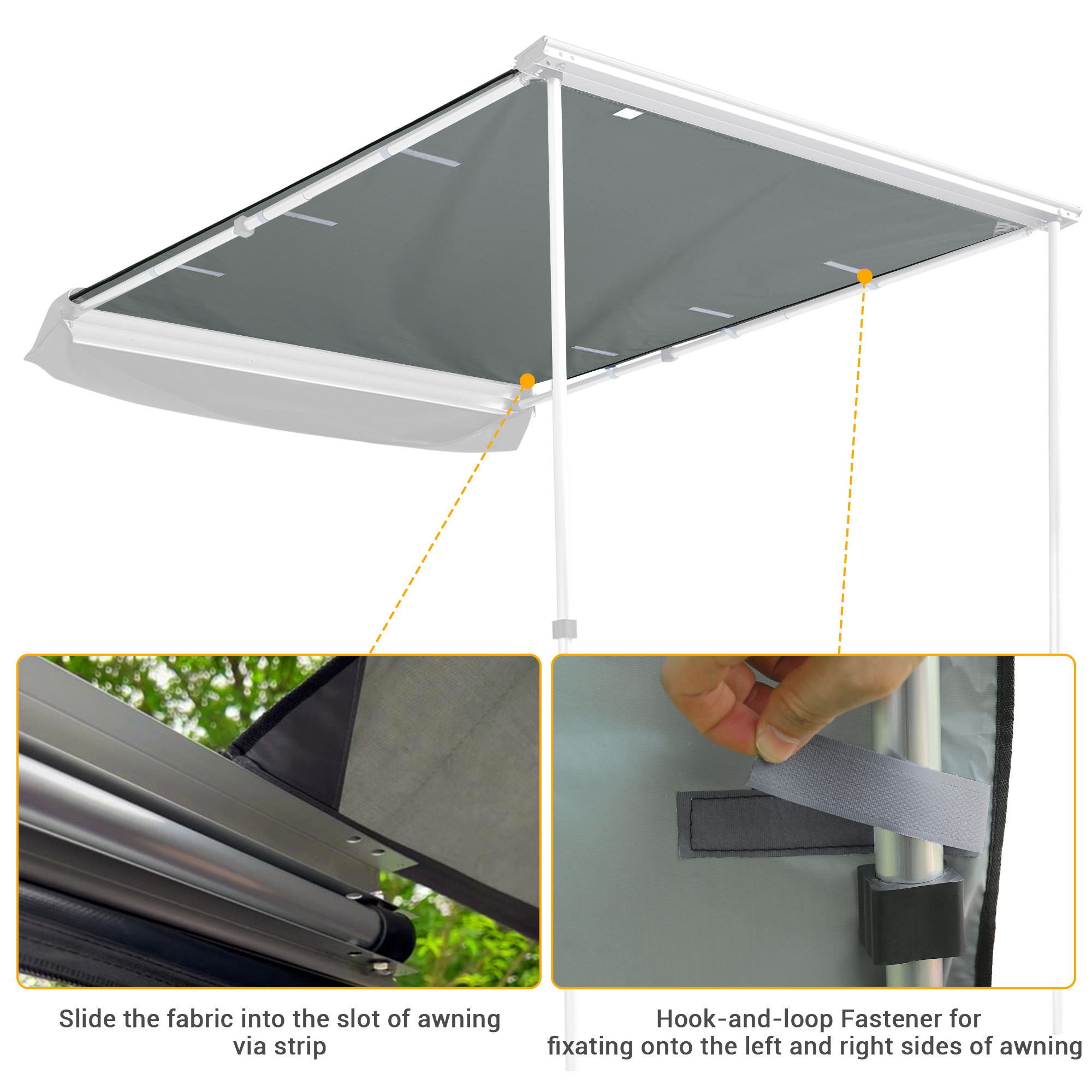 Apluschoice Car Side Awning replacement 4.5x6 Ft Rooftop Tent UV50+ - Bild 9 von 9