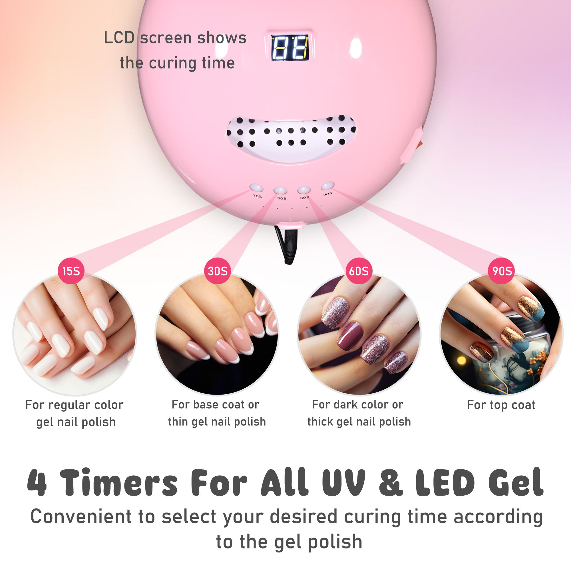 Byootique UV LED Nail Lamp with/Nail Drill Kit, Nail Polish Bag,Nail Table Salon - Picture 10 of 20