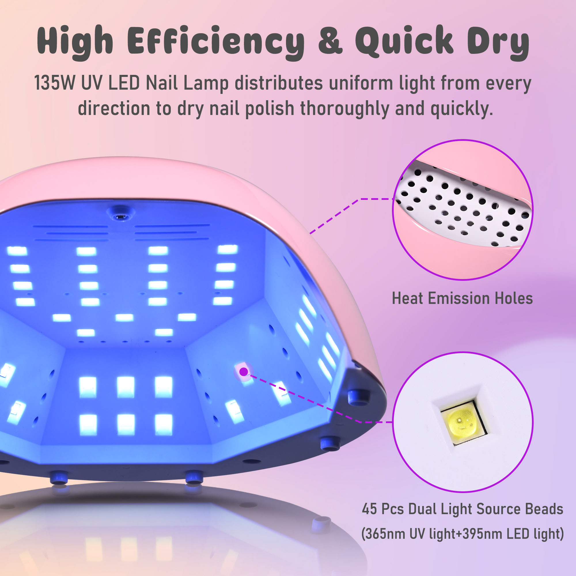 Byootique UV LED Nail Lamp with/Nail Drill Kit, Nail Polish Bag,Nail Table Salon - Picture 9 of 20