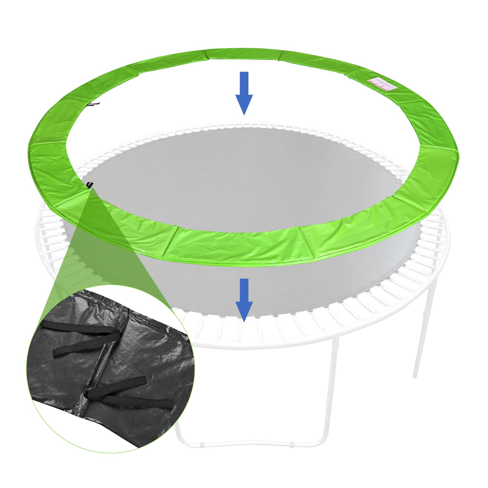 12' 14' 15' Round Trampoline Safety Pad Replacement Frame Spring Green Cover - Picture 6 of 15