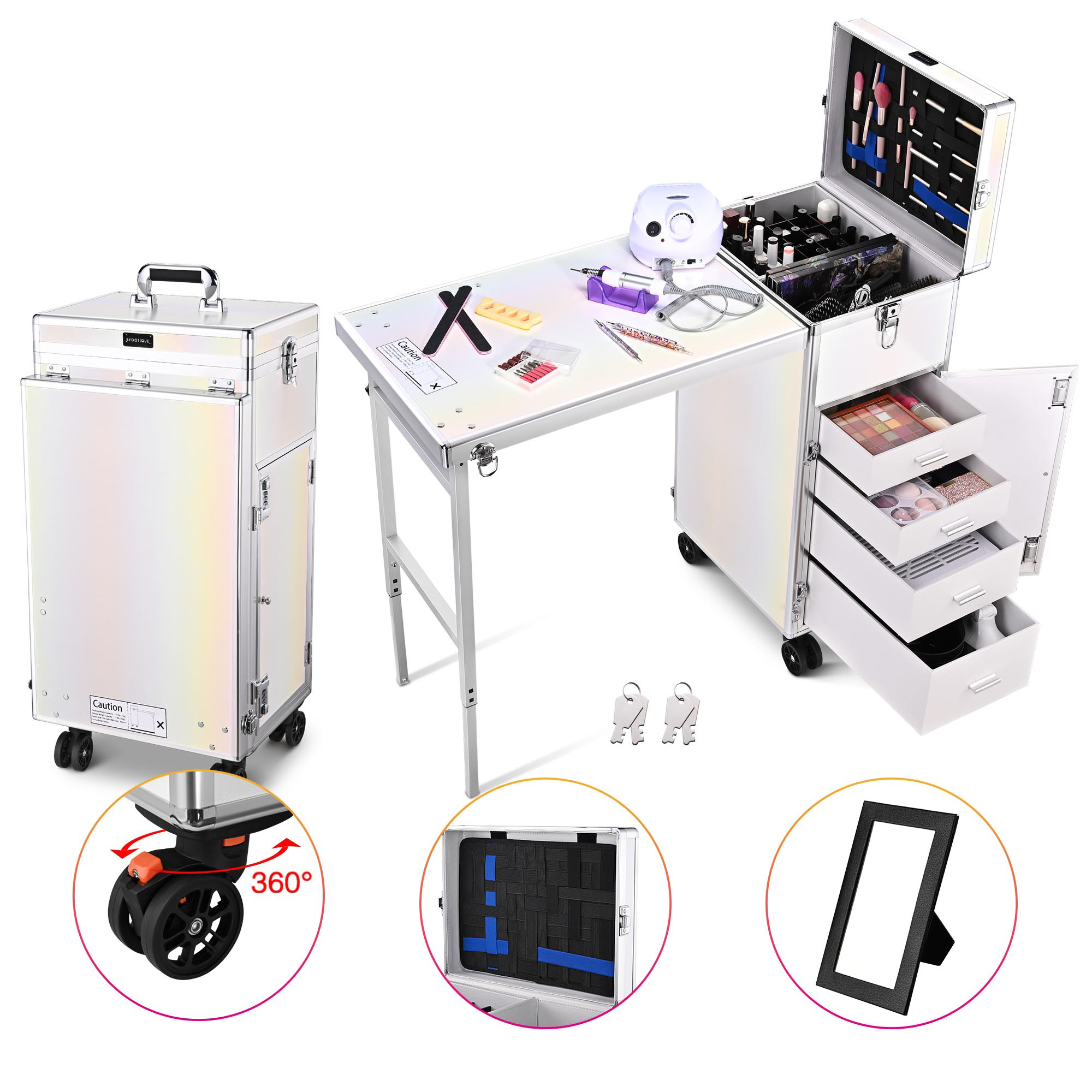 Manicure trolley deals case