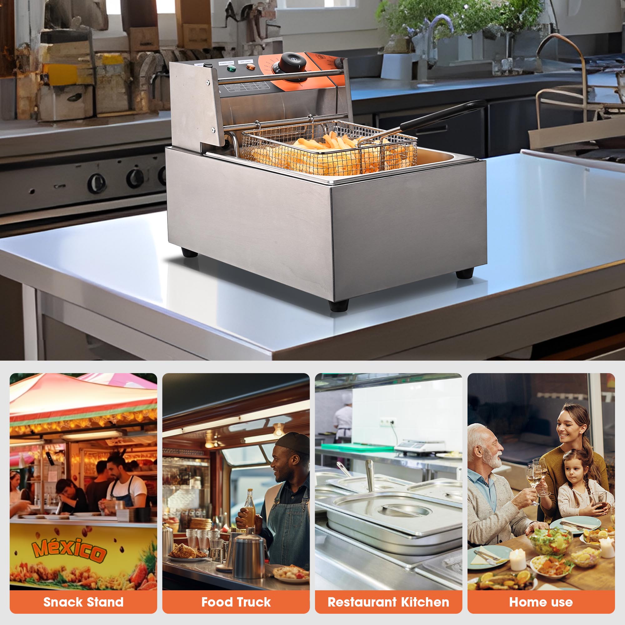 WeChef Elektrische Fritteuse Gewerbe Restaurant Hotel 10L-24L Tank Fast Food - Bild 19 von 45