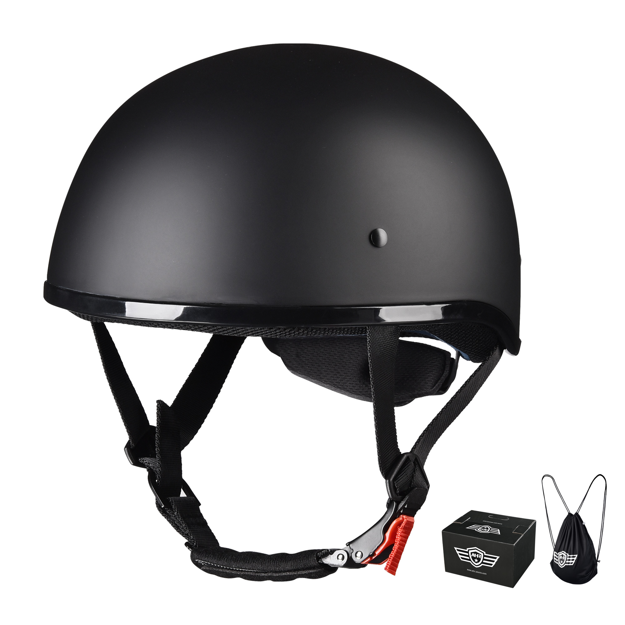 AHR Half Face Motorcycle Helmet Bike Chopper Cruiser Scooter DOT Approved - Bild 11 von 25
