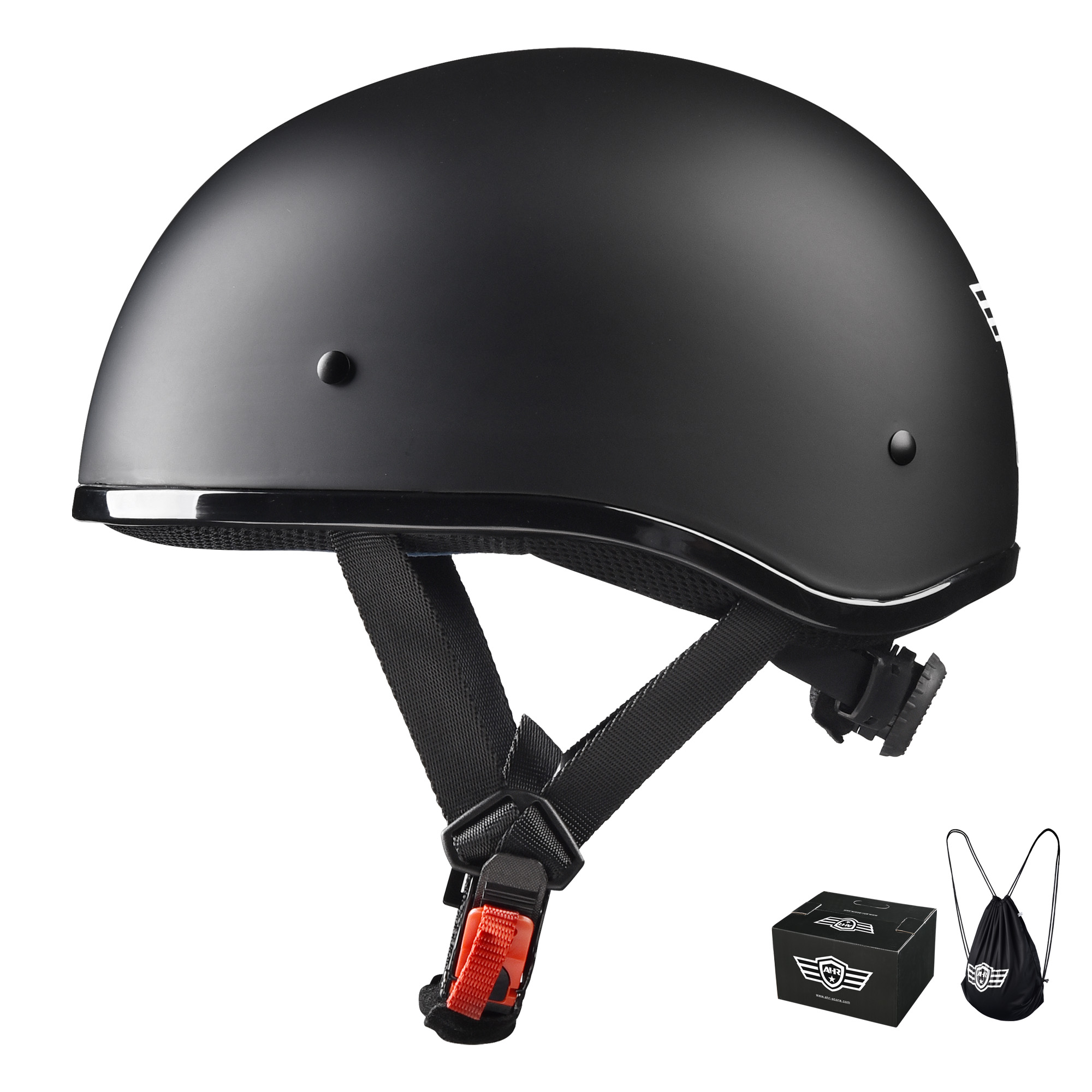 AHR Half Face Motorcycle Helmet Bike Chopper Cruiser Scooter DOT Approved - Bild 16 von 25