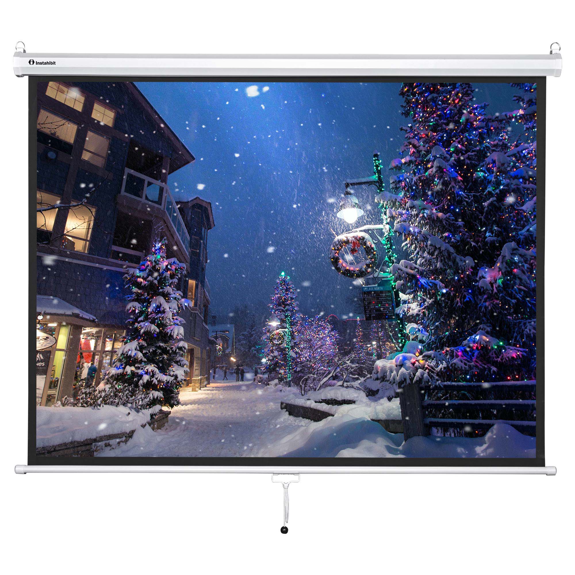Instahibit 72" Manual Pull Down Projector Projection Screen Home Movie 16:9 4:3 - Picture 7 of 11