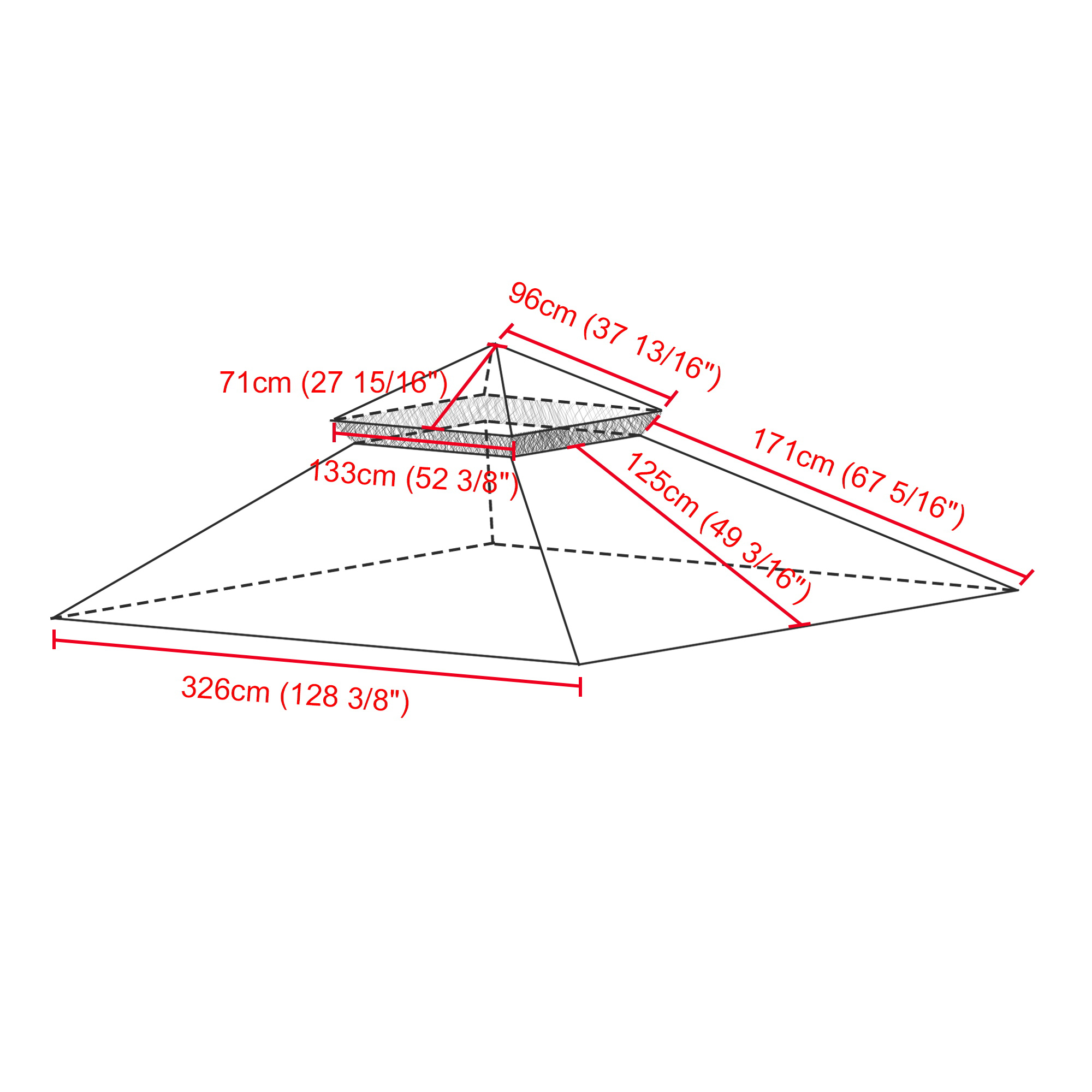 10.6x10.6' Gazebo Top Replacement for 2 Tier Summer Veranda Frame Canopy Garden - Picture 6 of 16