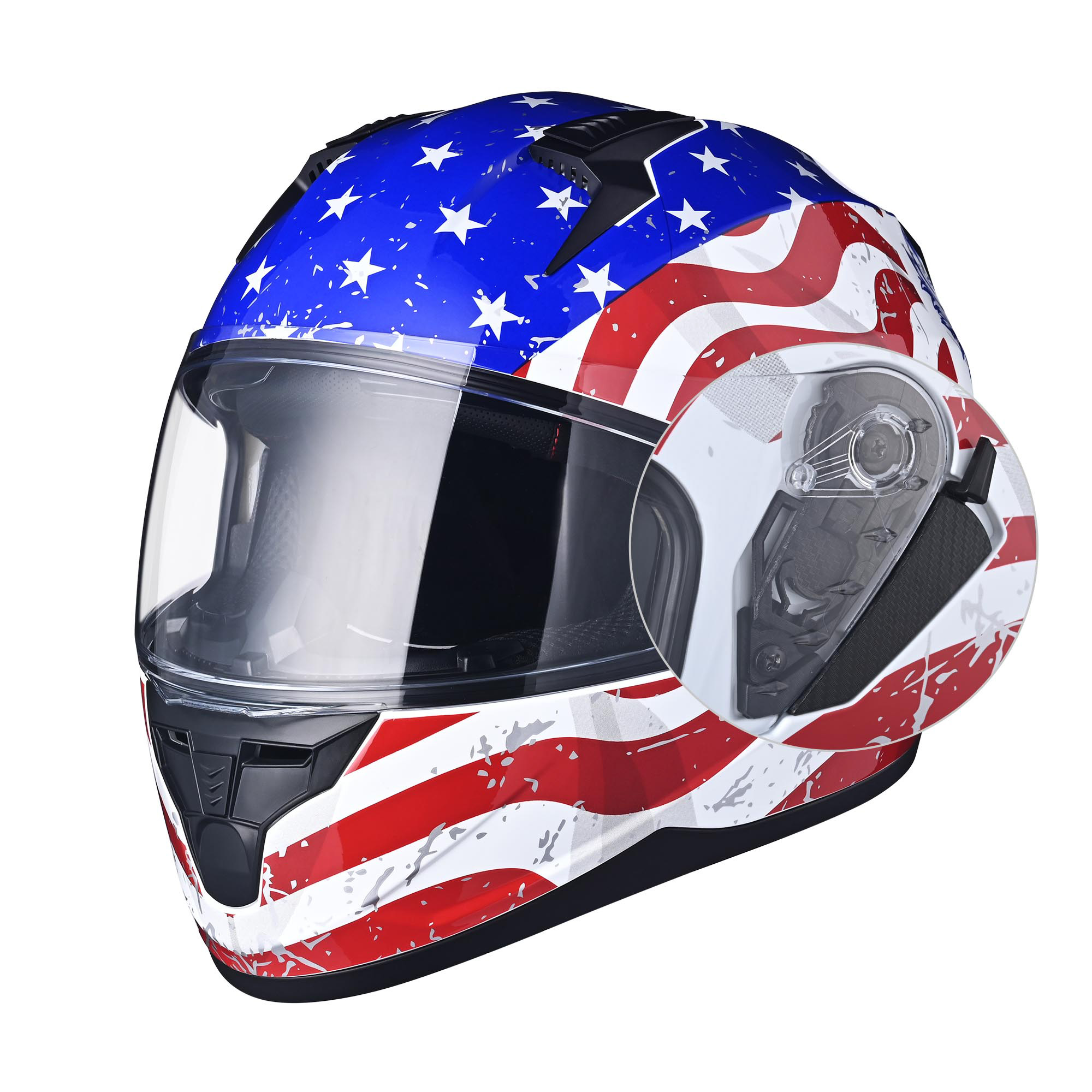 Casco de motocicleta abatible facial completo AHR RUN-F doble visera aprobado por el DOT M/L/XL/XXL - Imagen 9 de 10
