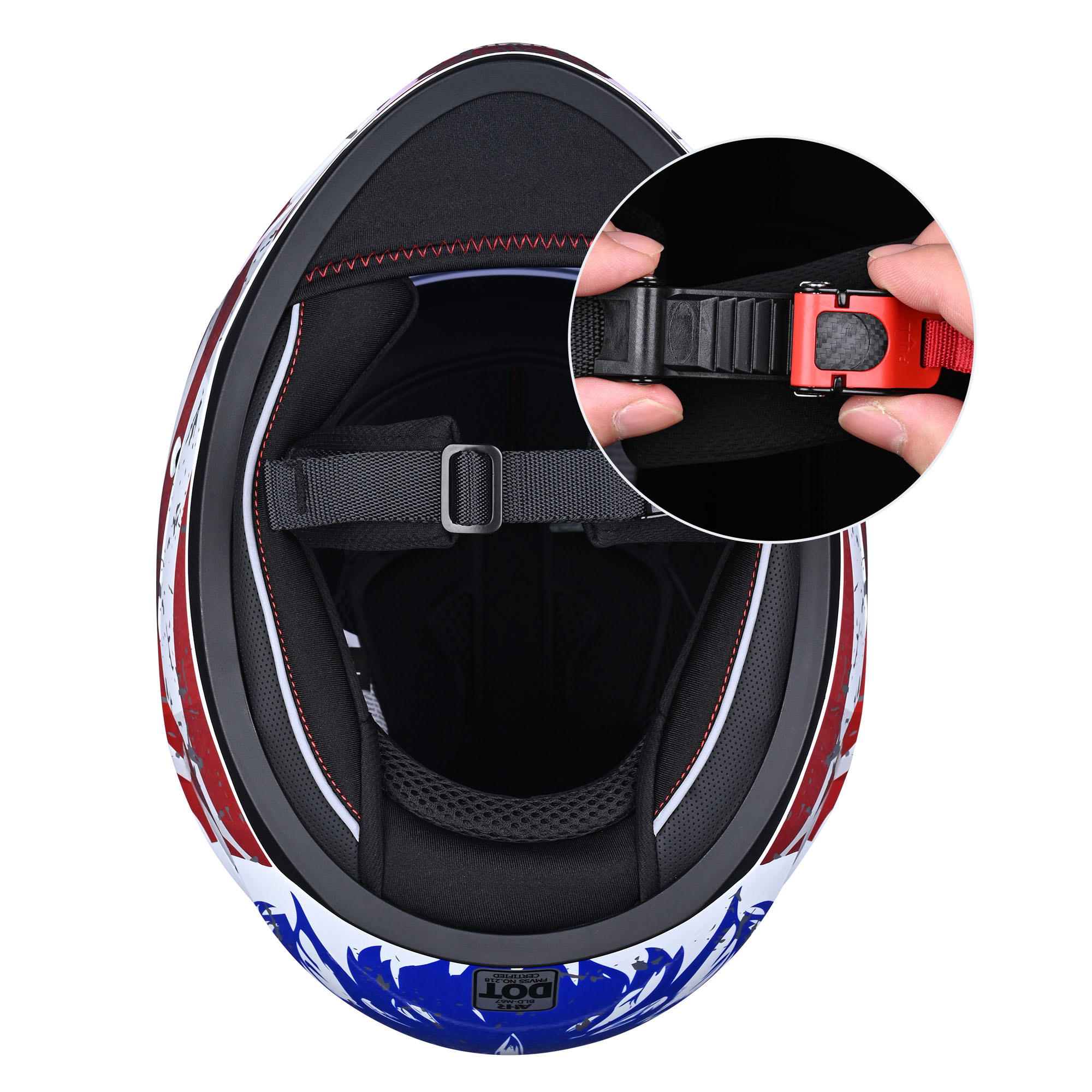 Casco de motocicleta abatible facial completo AHR RUN-F doble visera aprobado por el DOT M/L/XL/XXL - Imagen 10 de 10