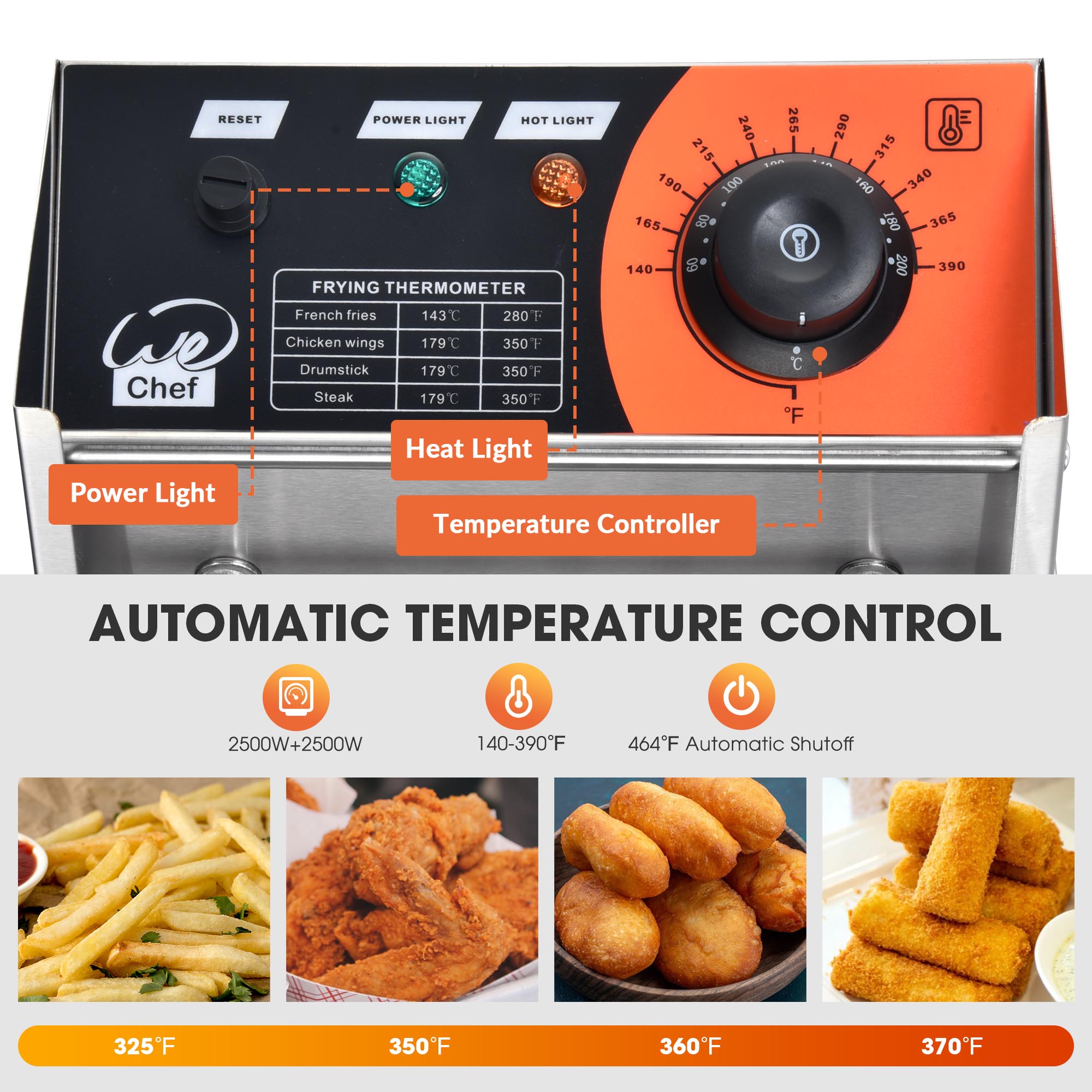 WeChef Elektrische Fritteuse Gewerbe Restaurant Hotel 10L-24L Tank Fast Food - Bild 38 von 45