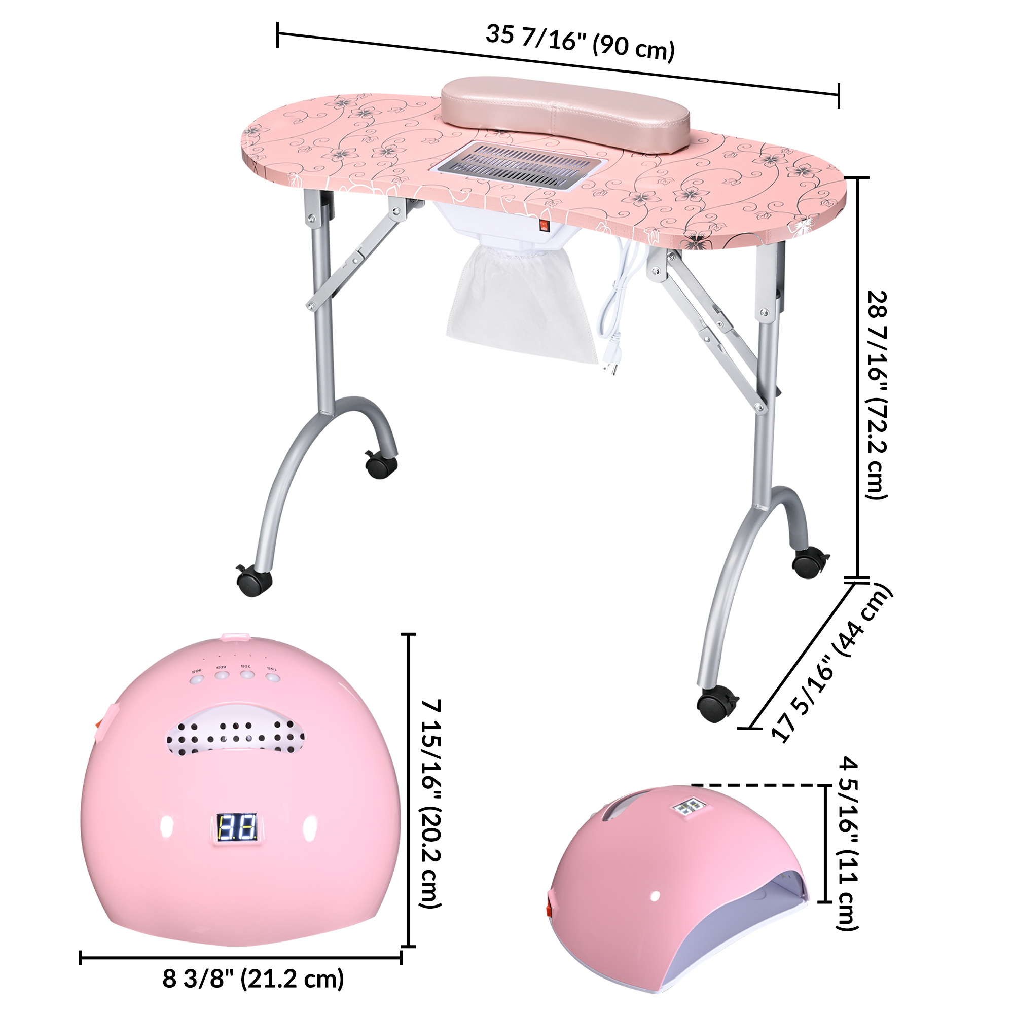Byootique UV LED Nail Lamp with/Nail Drill Kit, Nail Polish Bag,Nail Table Salon - Picture 17 of 20