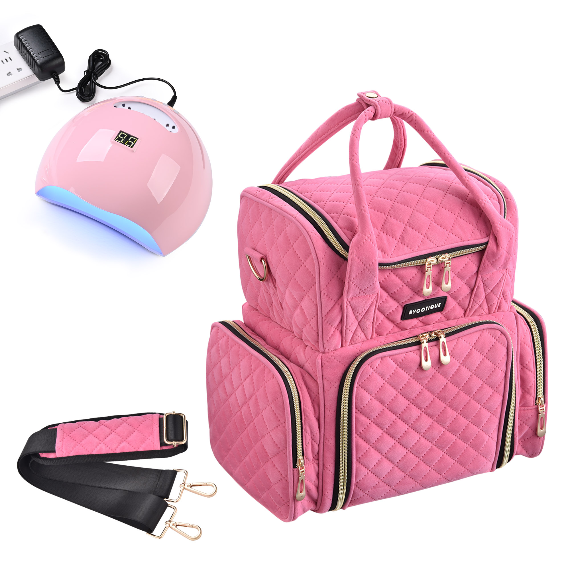 Byootique UV LED Nail Lamp with/Nail Drill Kit, Nail Polish Bag,Nail Table Salon - Picture 11 of 20