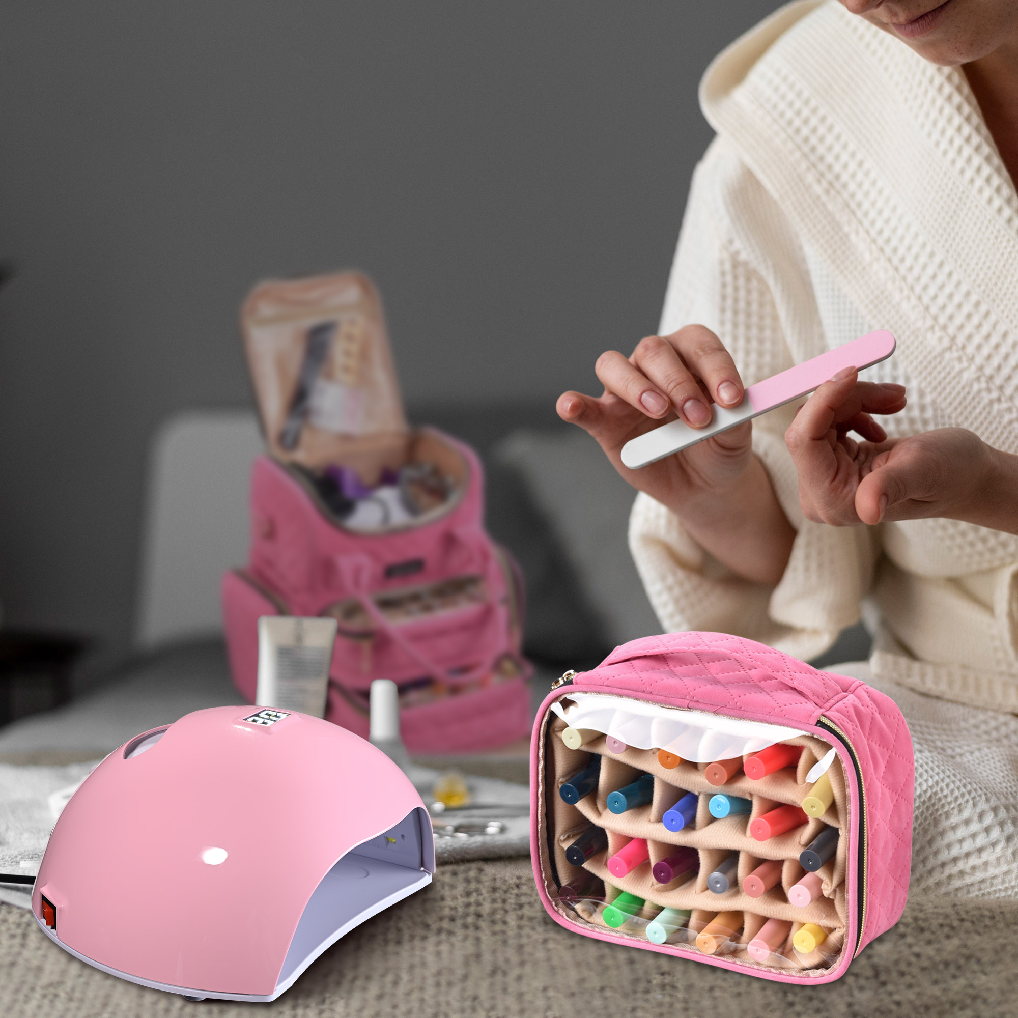 Byootique UV LED Nail Lamp with/Nail Drill Kit, Nail Polish Bag,Nail Table Salon - Picture 13 of 20