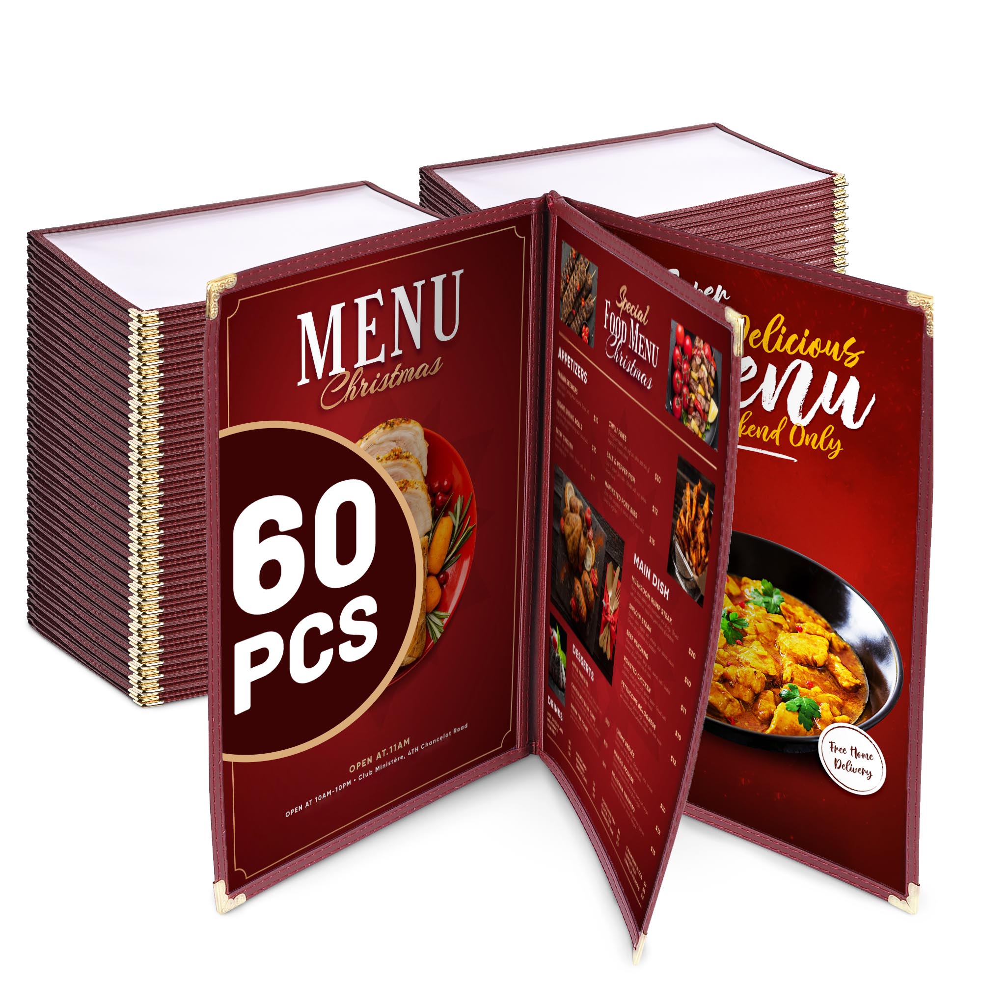 WeChef 8.5 x 11"/8.5 x 14" Restaurant Menu Covers Book Style 6/8 View - Picture 6 of 10