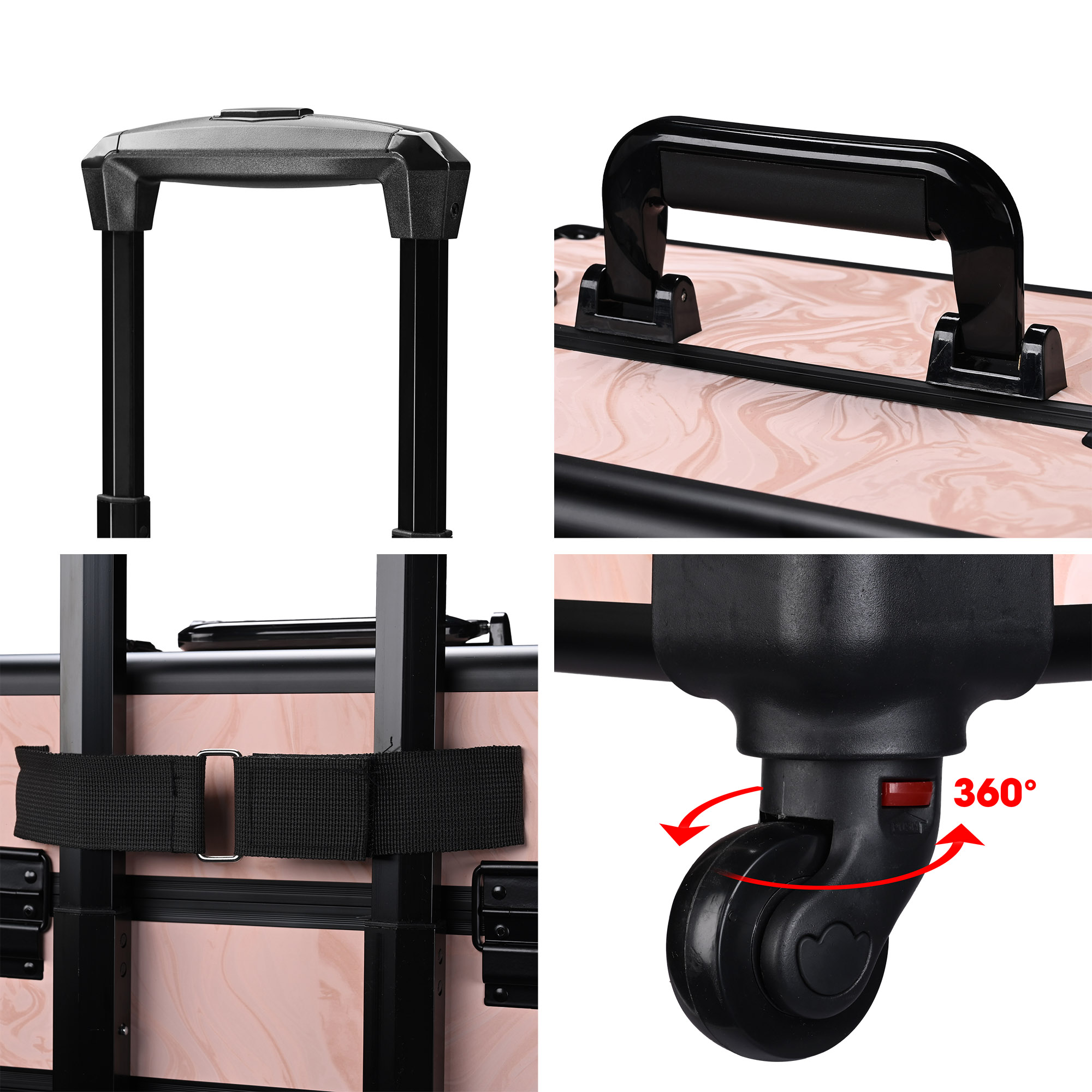 Byootique Mesa de Uñas de Manicura Plegable 4 en 1 Estuche de Tren de Maquillaje Rodante - Imagen 30 de 40