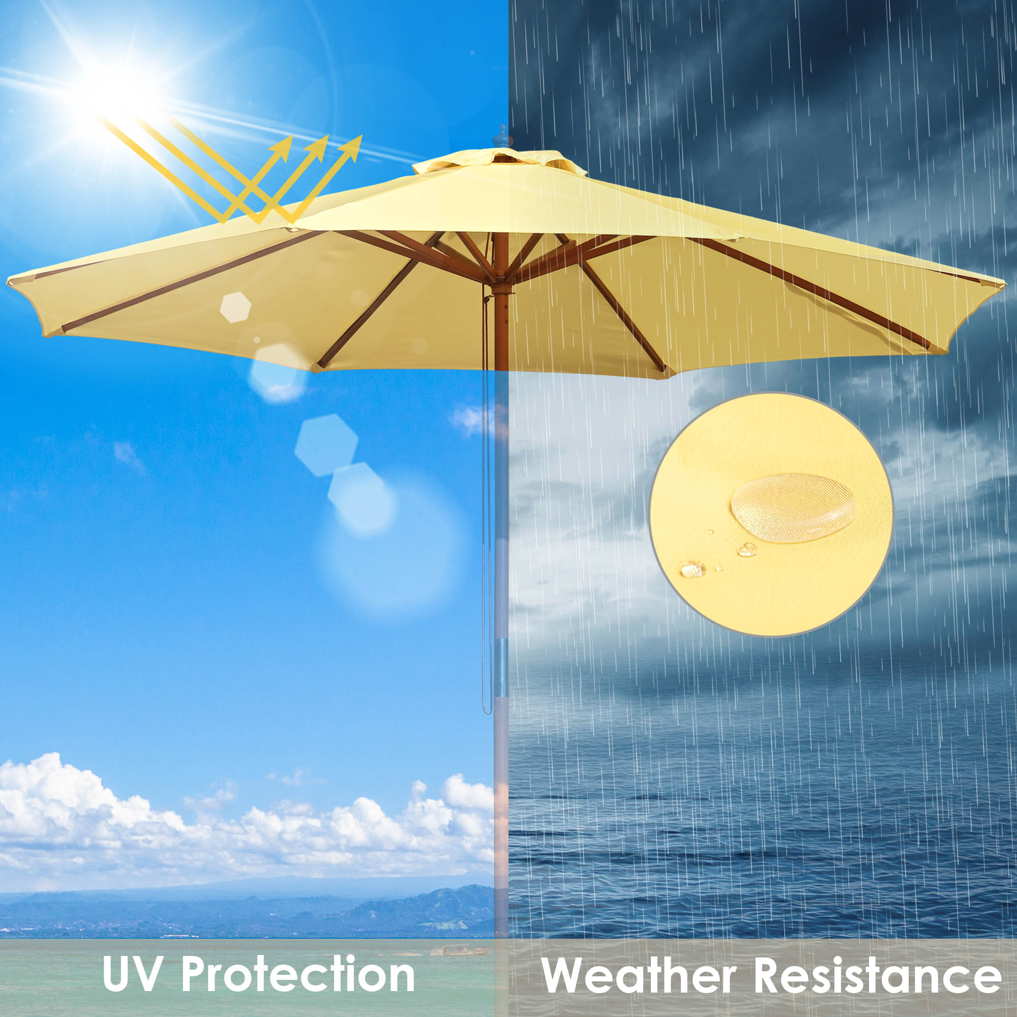 8'/9'/10'/13'/14" Umbrella Replacement Canopy Outdoor Patio Top Cover Only Opt - Picture 47 of 57