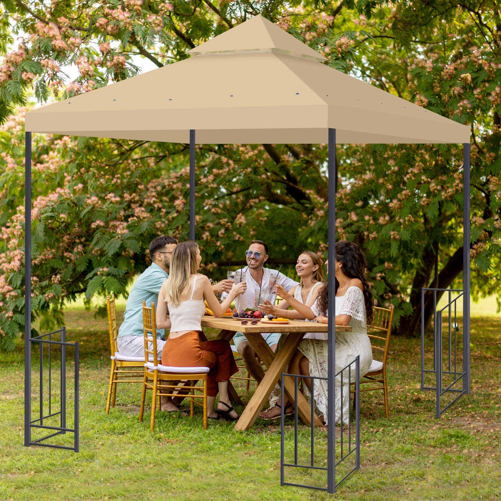 8'x8' 2 Tier Gazebo Top Canopy Replacement 200g Outdoor Backyard Patio Cover Opt - Picture 2 of 36