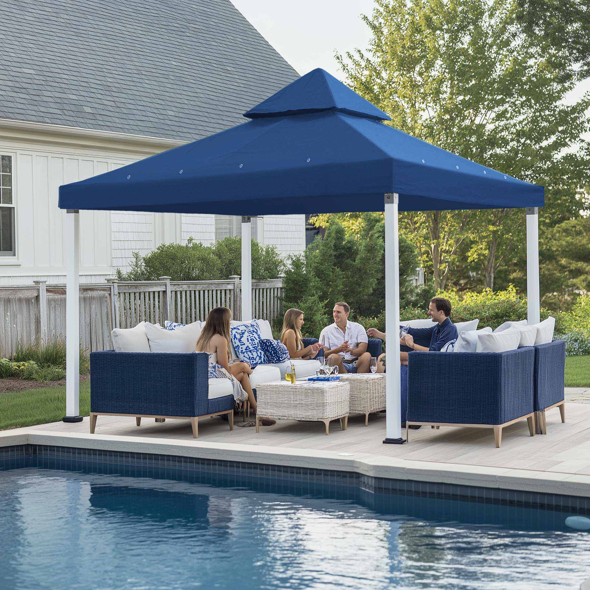 8'x8' 2 Tier Gazebo Top Canopy Replacement 200g Outdoor Backyard Patio Cover Opt - Picture 27 of 36